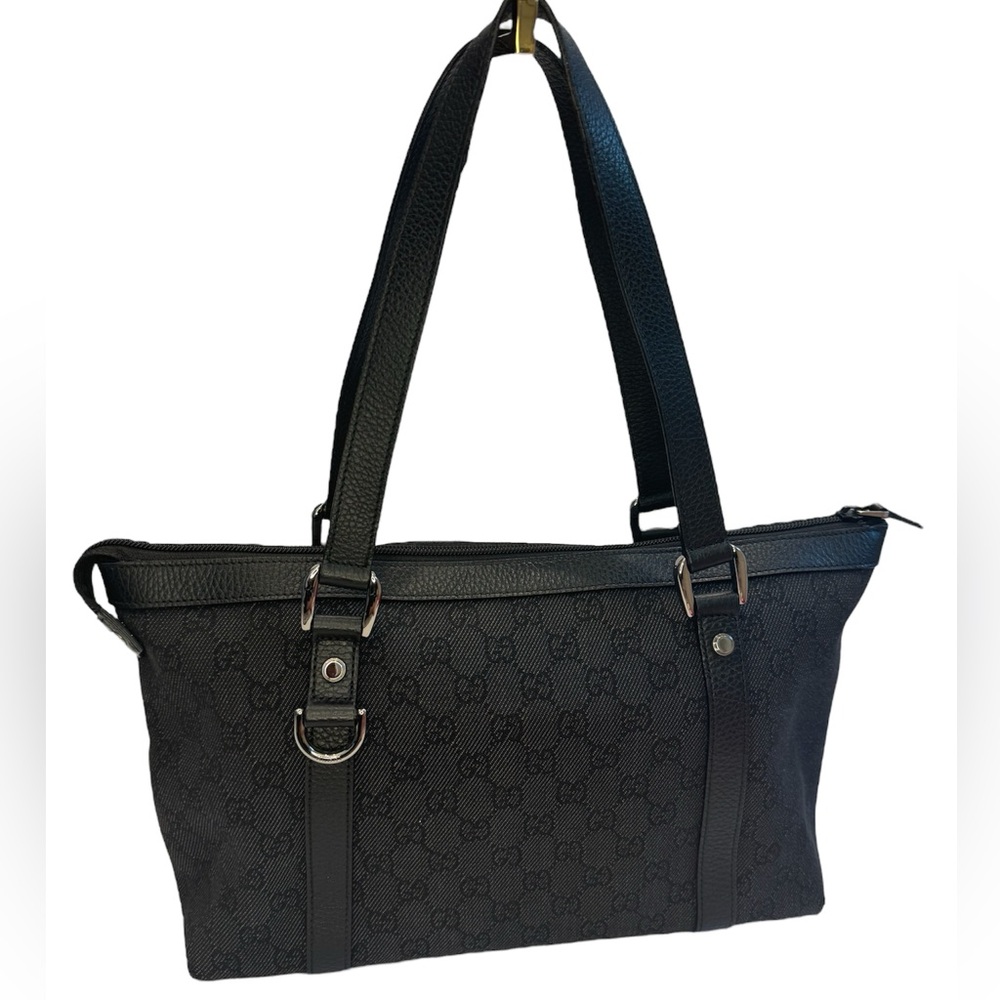 ✨🛍️ Gucci Black GG Canvas Tote with COA - EUC